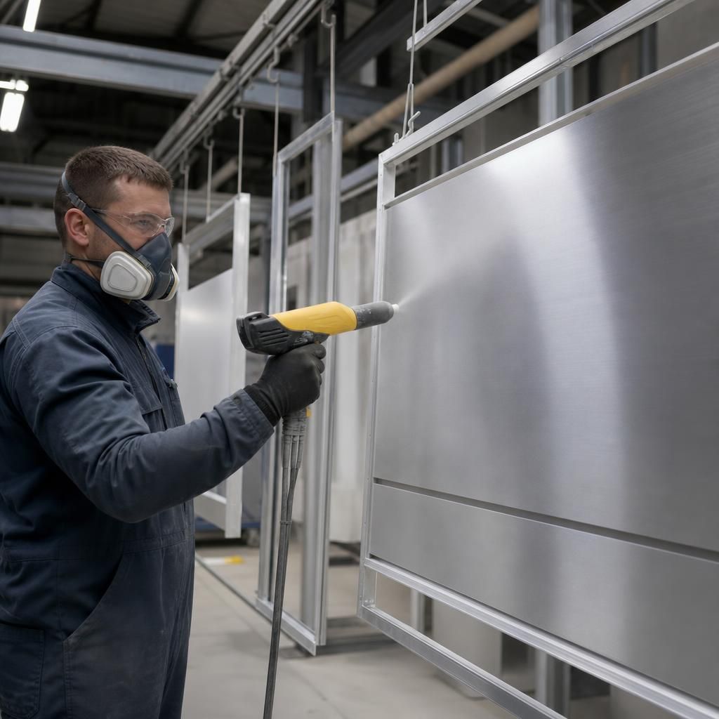 Industrial aluminium framework with corrosion-resistant coating