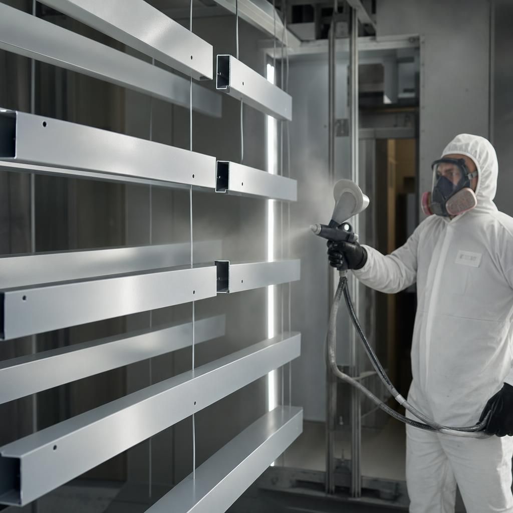 Coated aluminium components ready for use in construction
