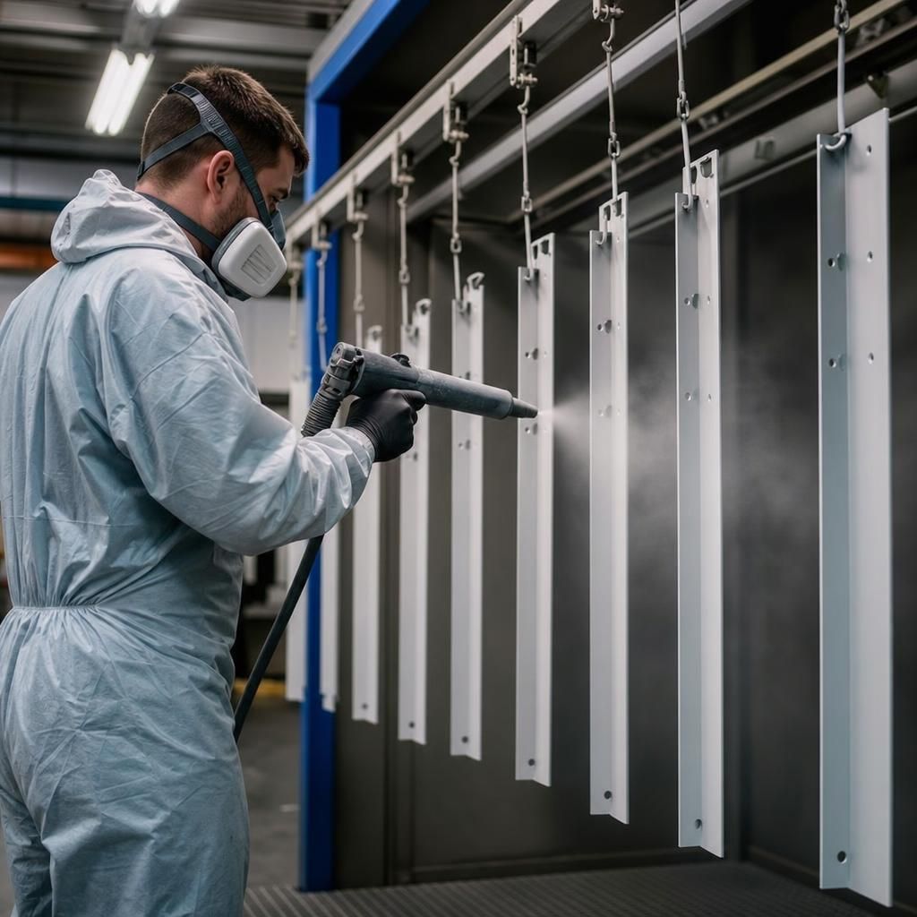 Aluminium components with variety of powder coating finishes