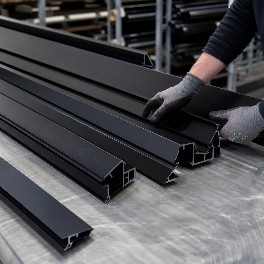 Black Powder Coated Architectural Aluminium