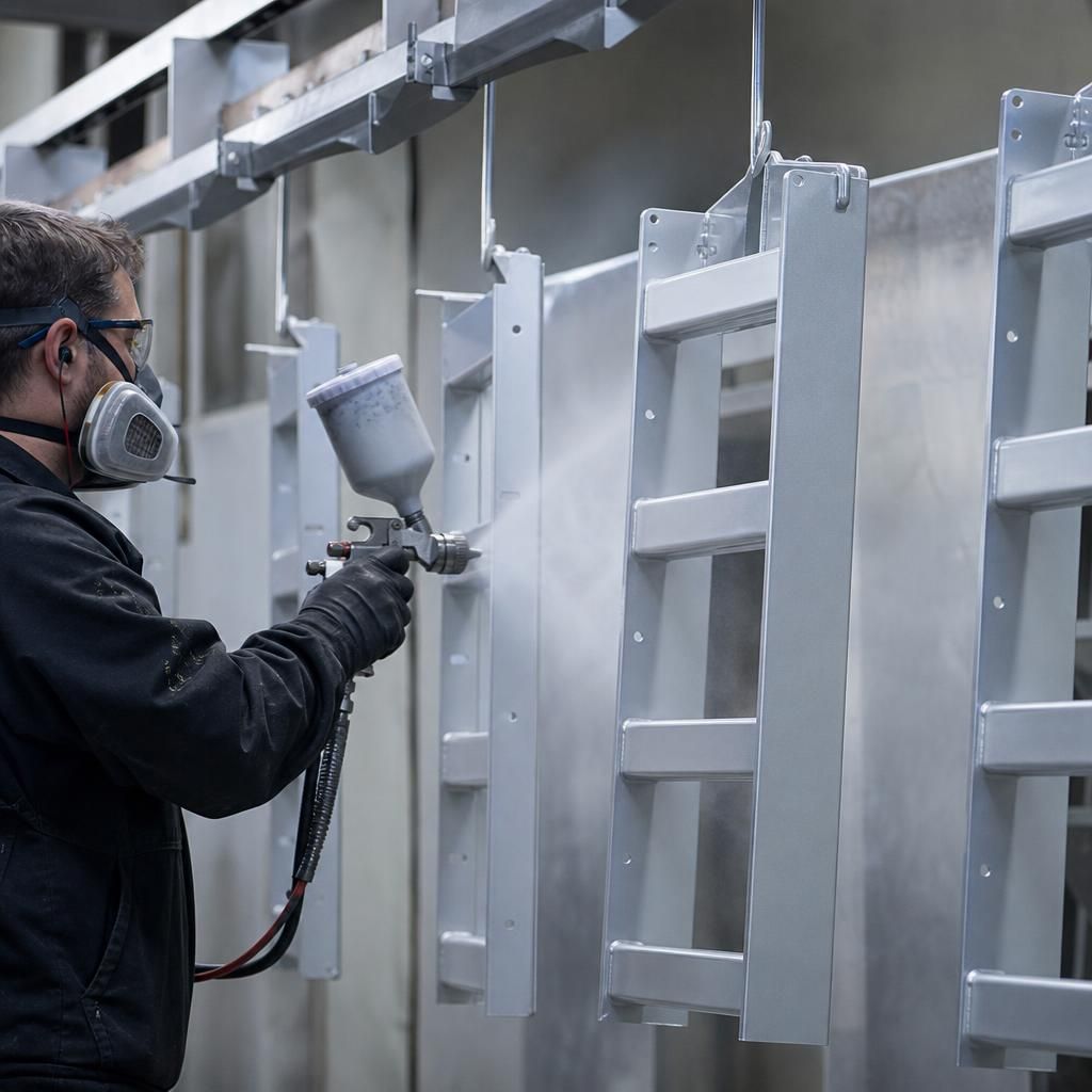 Batch of aluminium panels with high gloss silver coating