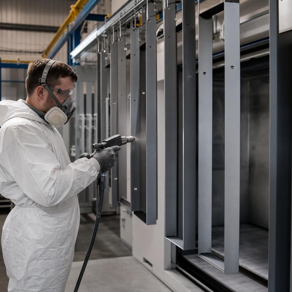 Aluminium window frames with uniform coating