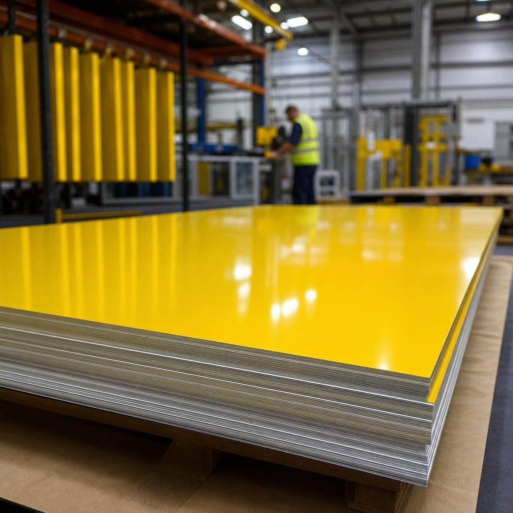 Construction equipment powder coated in yellow