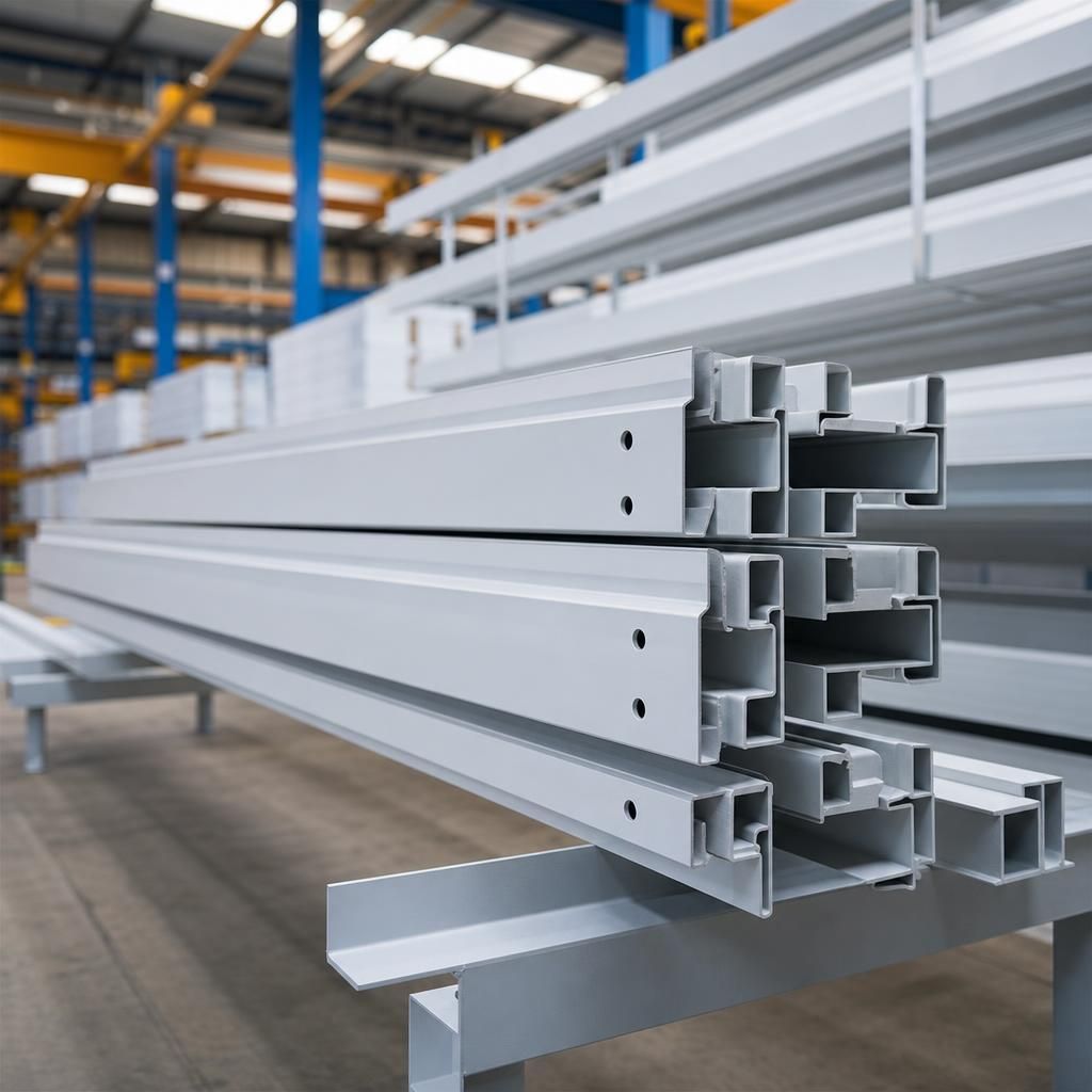 Light grey powder coated aluminium industrial machinery