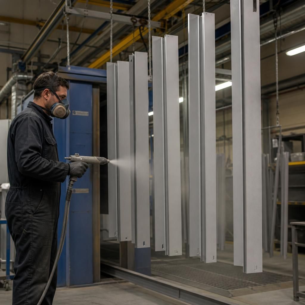 Aluminium Automotive Part Coated in RAL 9007
