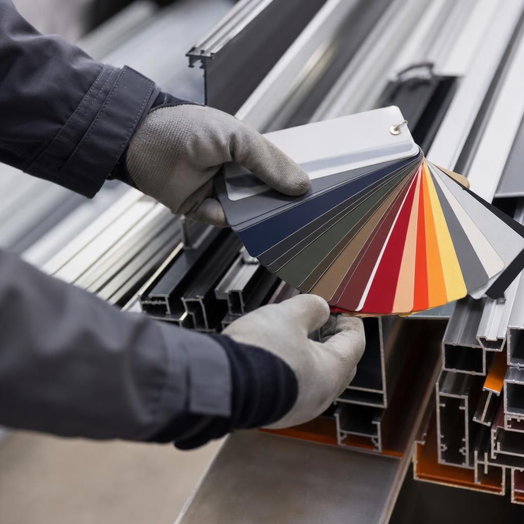 Close-up of nylon powder coated aluminium