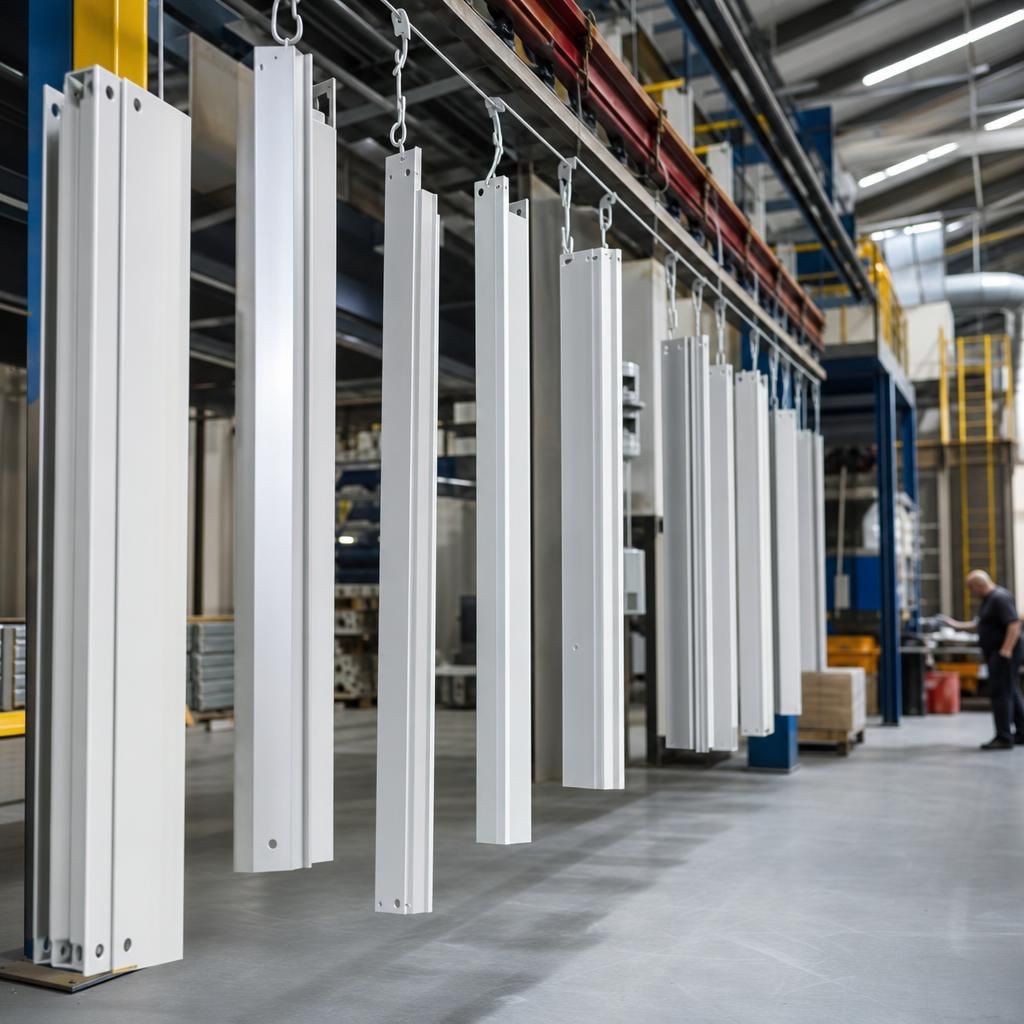 Anti-slip powder coated aluminium surface