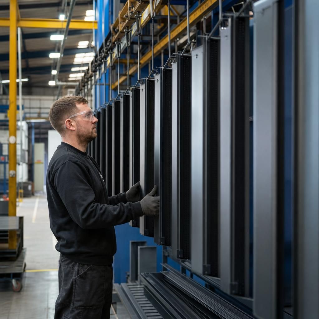 Industrial facility using powder coated aluminium products