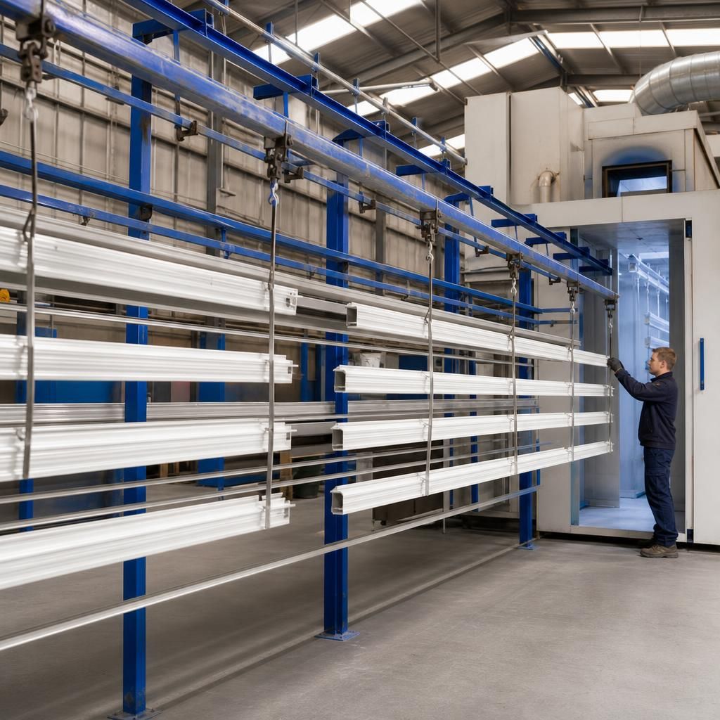 Custom colour powder coating aluminium section