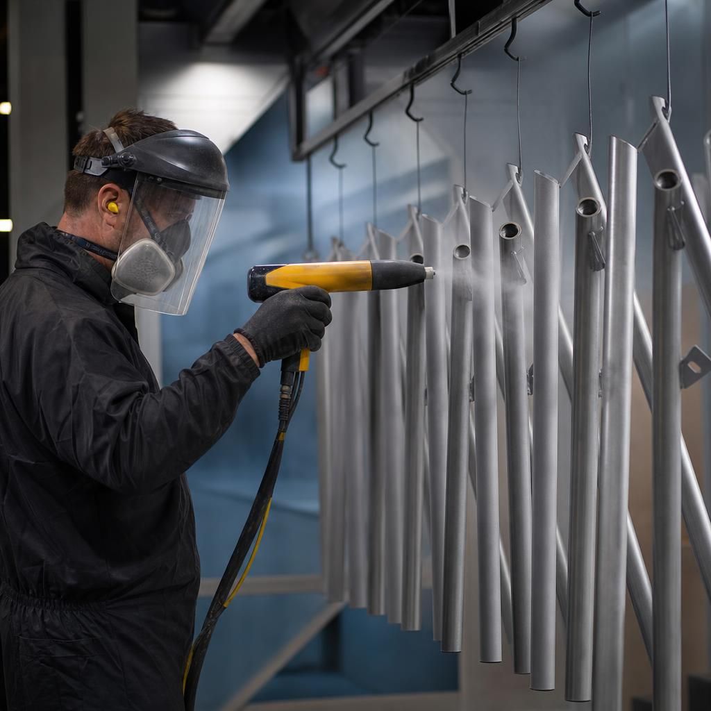 Powder Coating on Tubular Steel