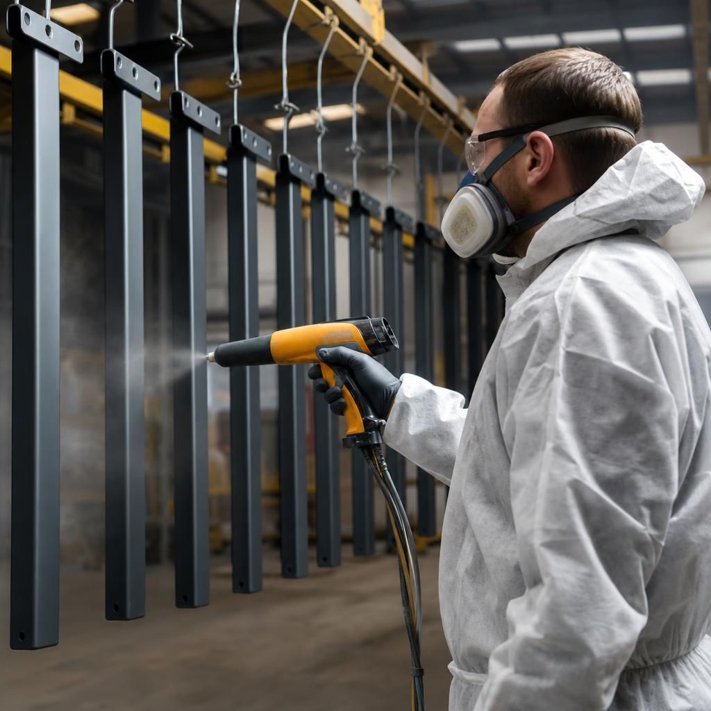 Industrial fabrication with epoxy coating