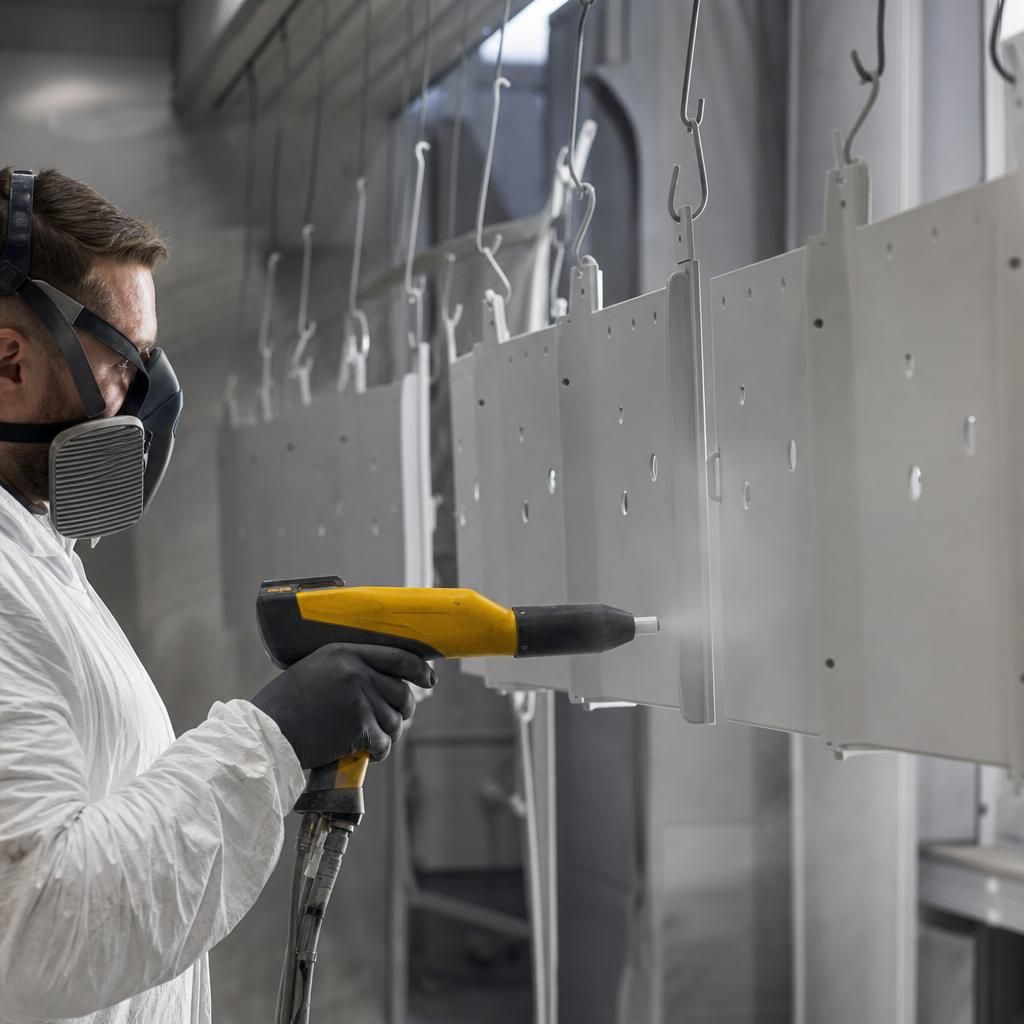 Construction beam with protective powder coat
