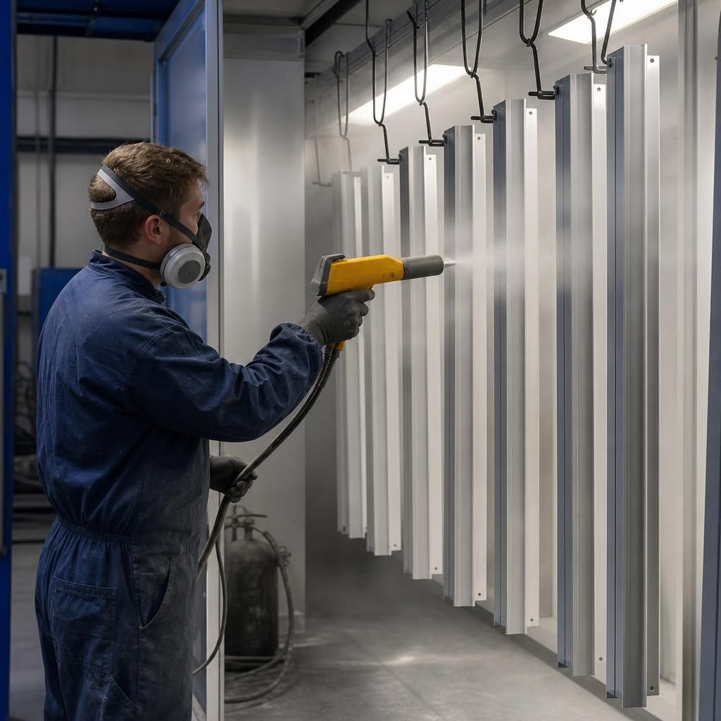 Close-up of a heat curing oven for powder coating