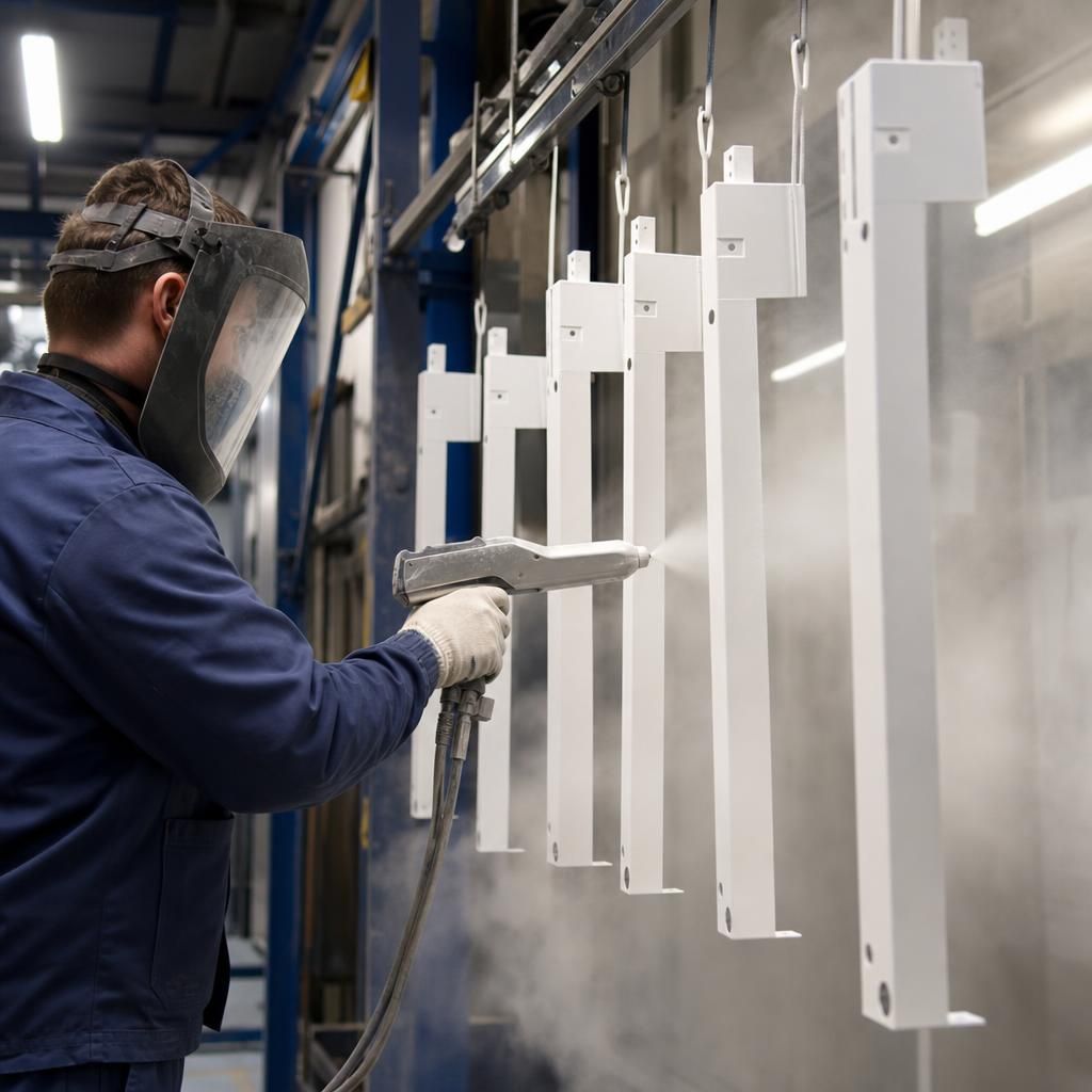 Micro view of powder coating adherence