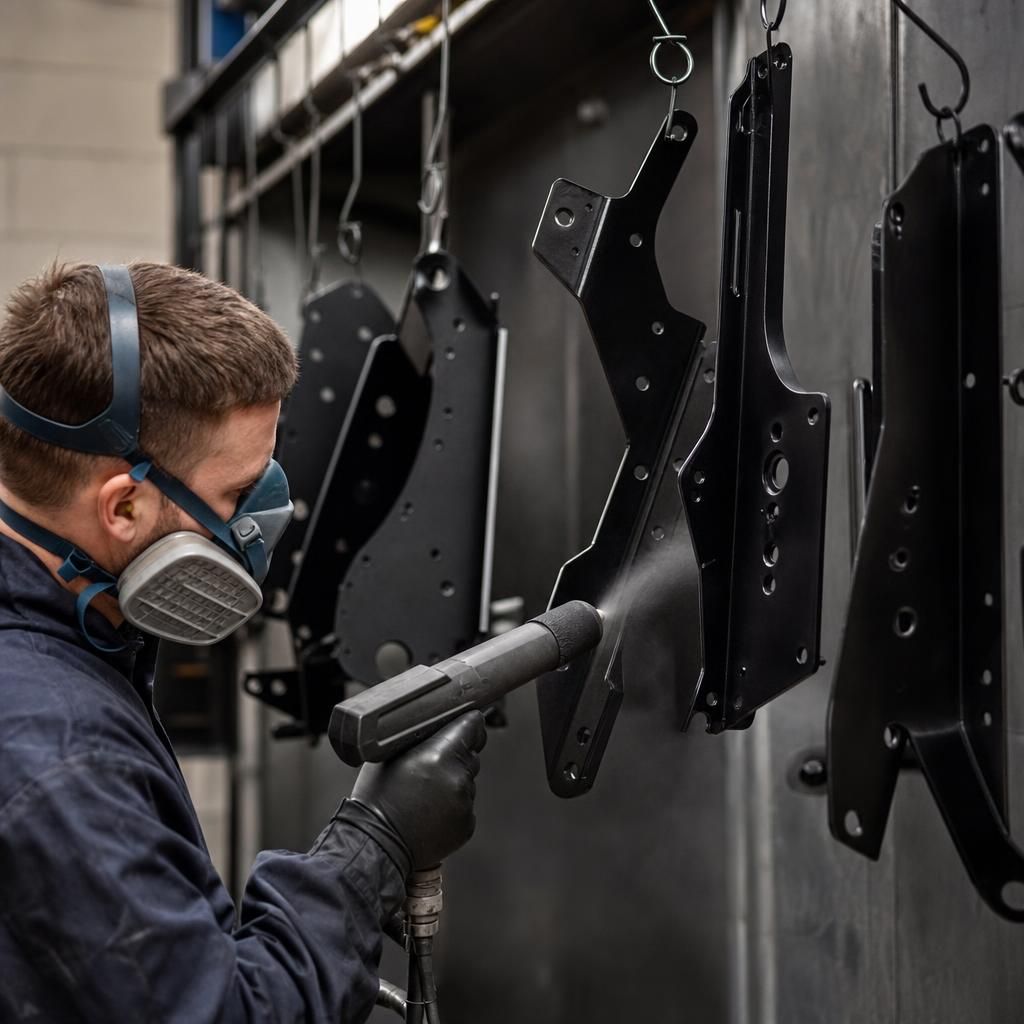 Image of manufacturing workshop showcasing primer application