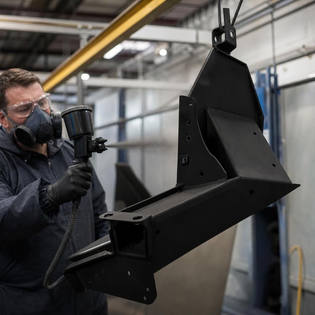 Image of a powder-coated metal sheet