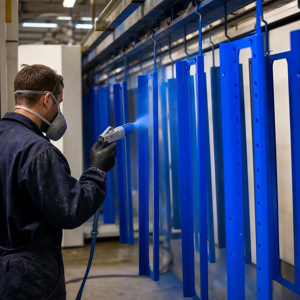 Batch of Powder Coated Components in Specialty Colours