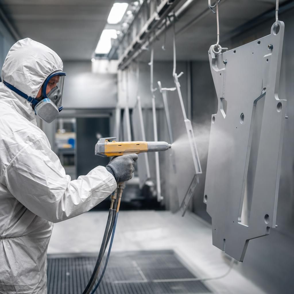 Industrial equipment coated with zinc primer