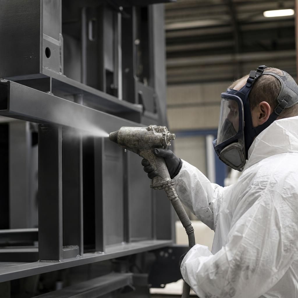 High-build zinc phosphate primer application on steel