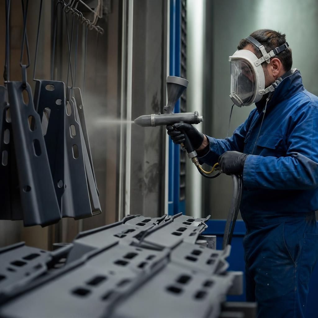Epoxy primer applied to complex machinery components