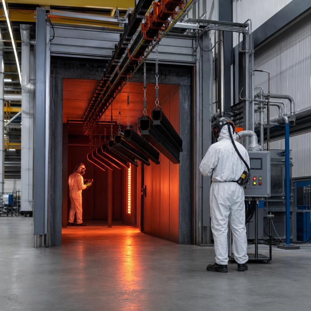 Batch oven used for curing metal components