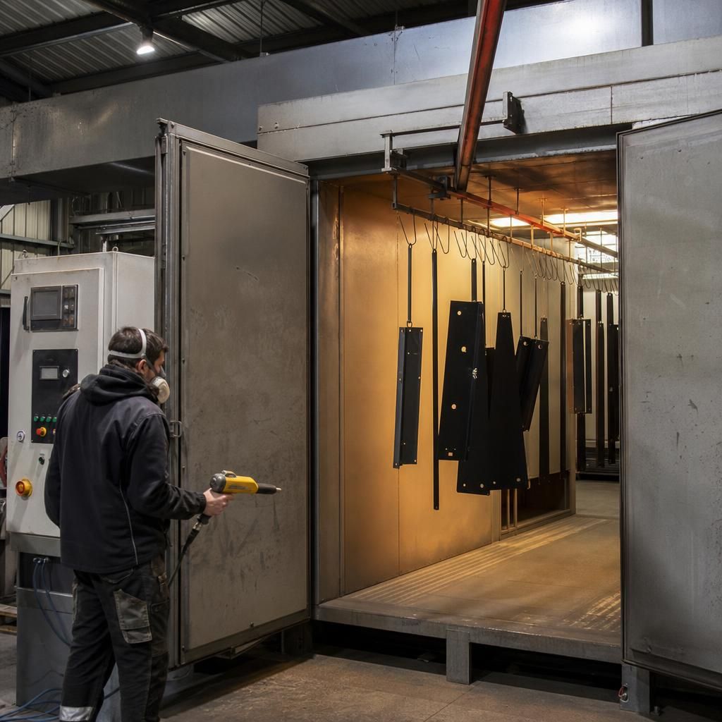 Specialised coatings such as nylon in curing oven
