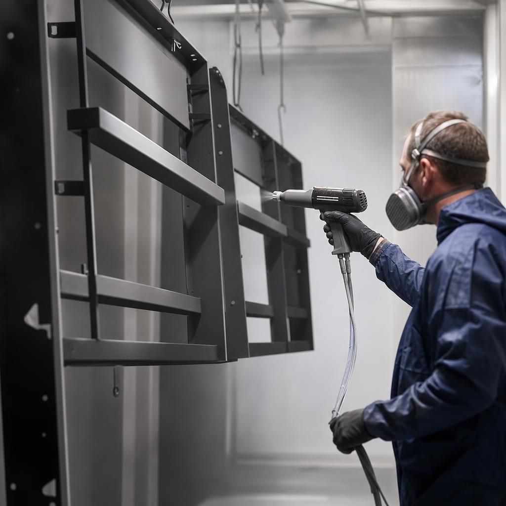 Steel beams showcasing the robust depth of epoxy coatings