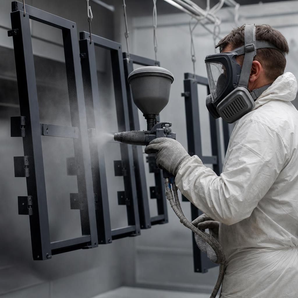 Industrial fabrication with protective coating