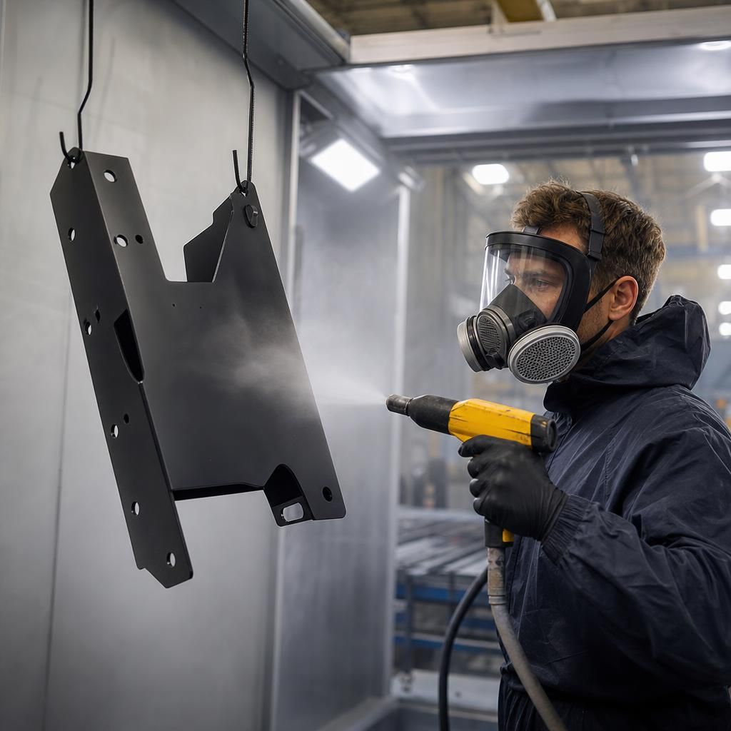 High temp powder coating used on industrial machinery parts
