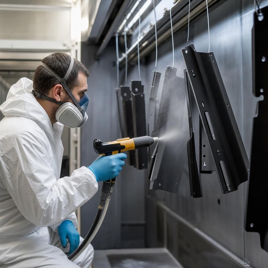 Commercial oven powder coating