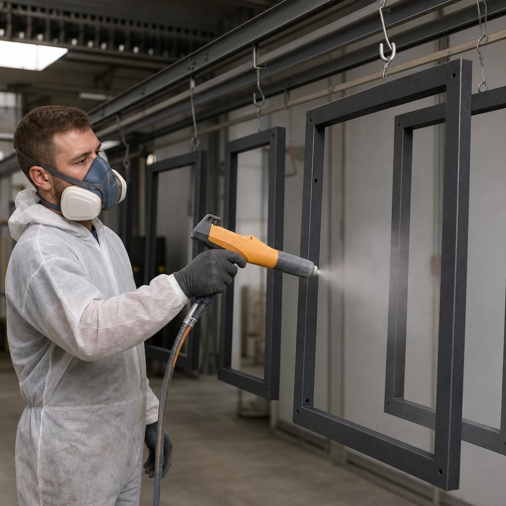 A clean and glossy powder-coated steel frame.