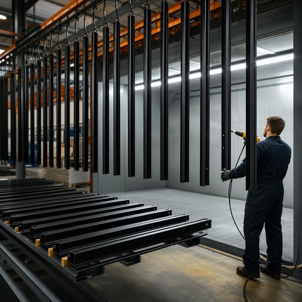 Large-scale industrial powder coating