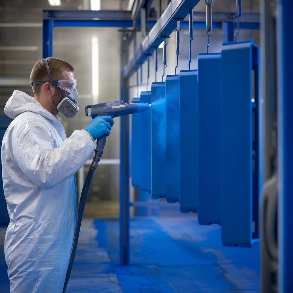 Efficient collection and delivery service for powder coating