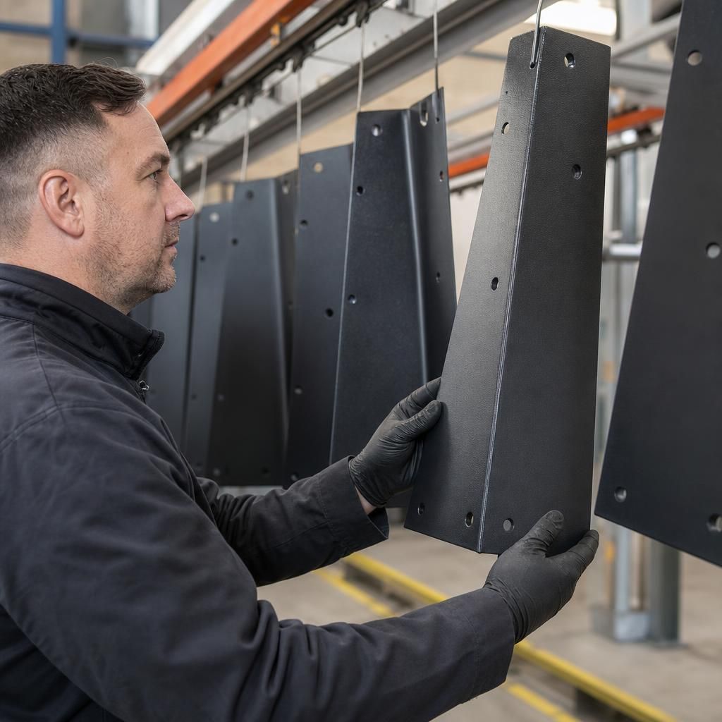 Delivery truck loading powder-coated products