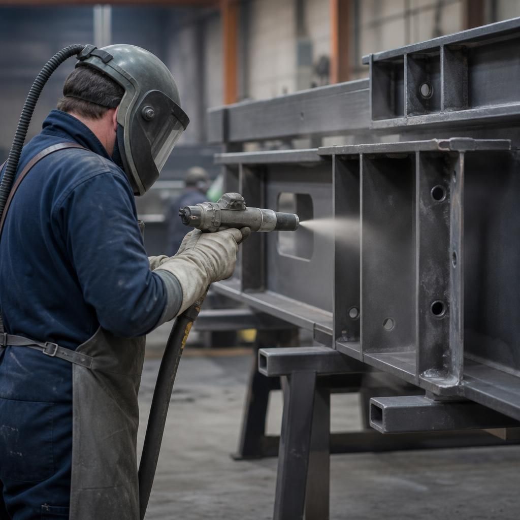 Factory setting for large-scale powder coating
