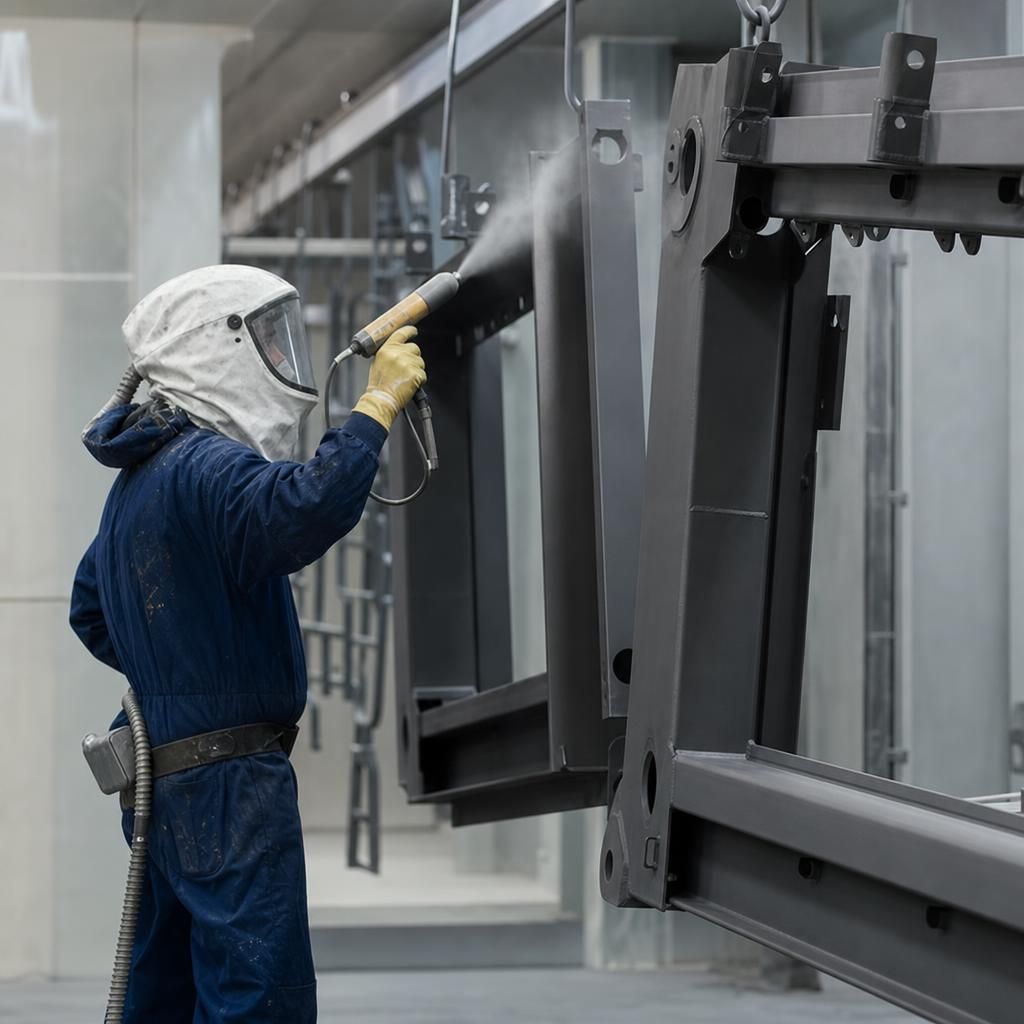 Powder coating under harsh conditions