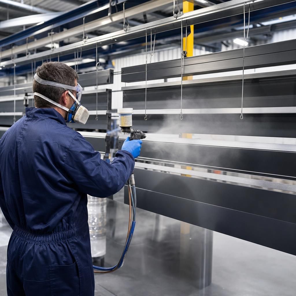 Rilsan Nylon 11 coating on steel beams