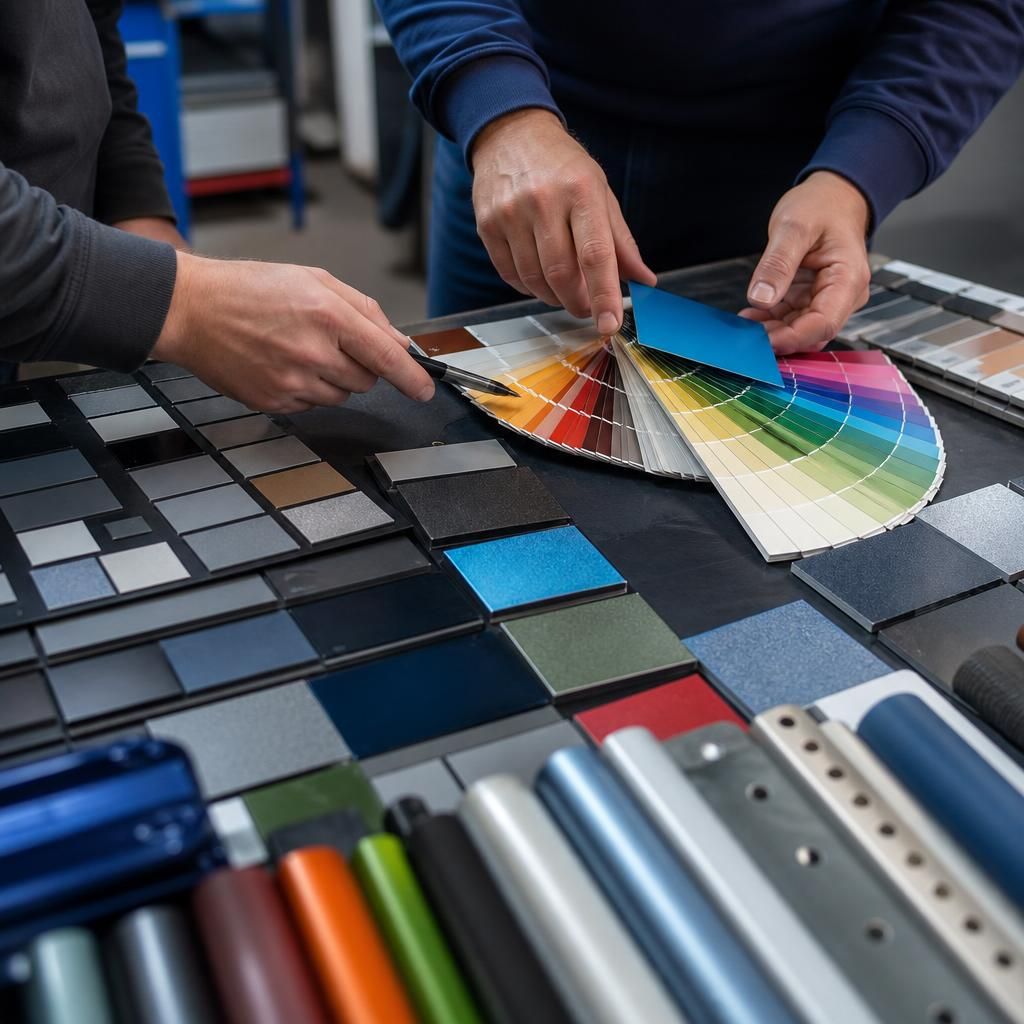 High-gloss metallic powder coated automotive parts