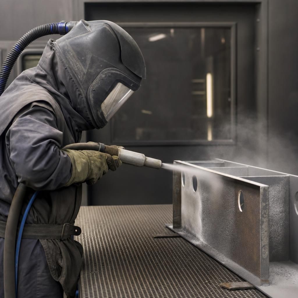 Sandblasting producing textured surface