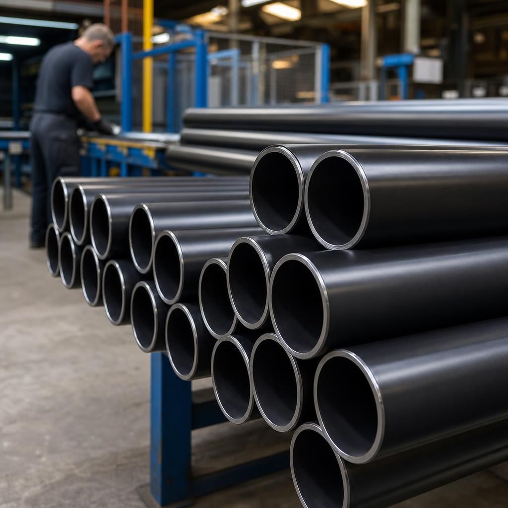 Assortment of powder coated steel tubes