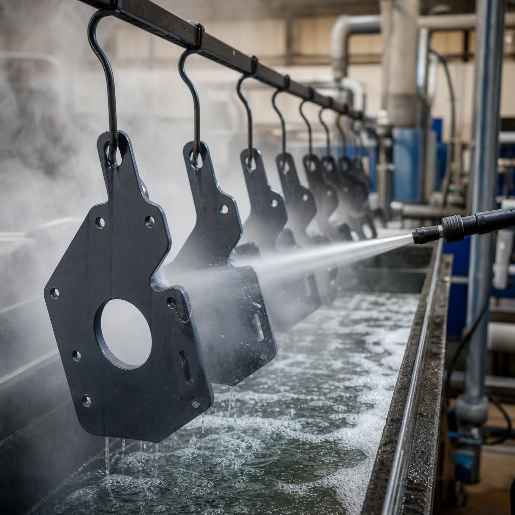 Vapour degreasing process in progress