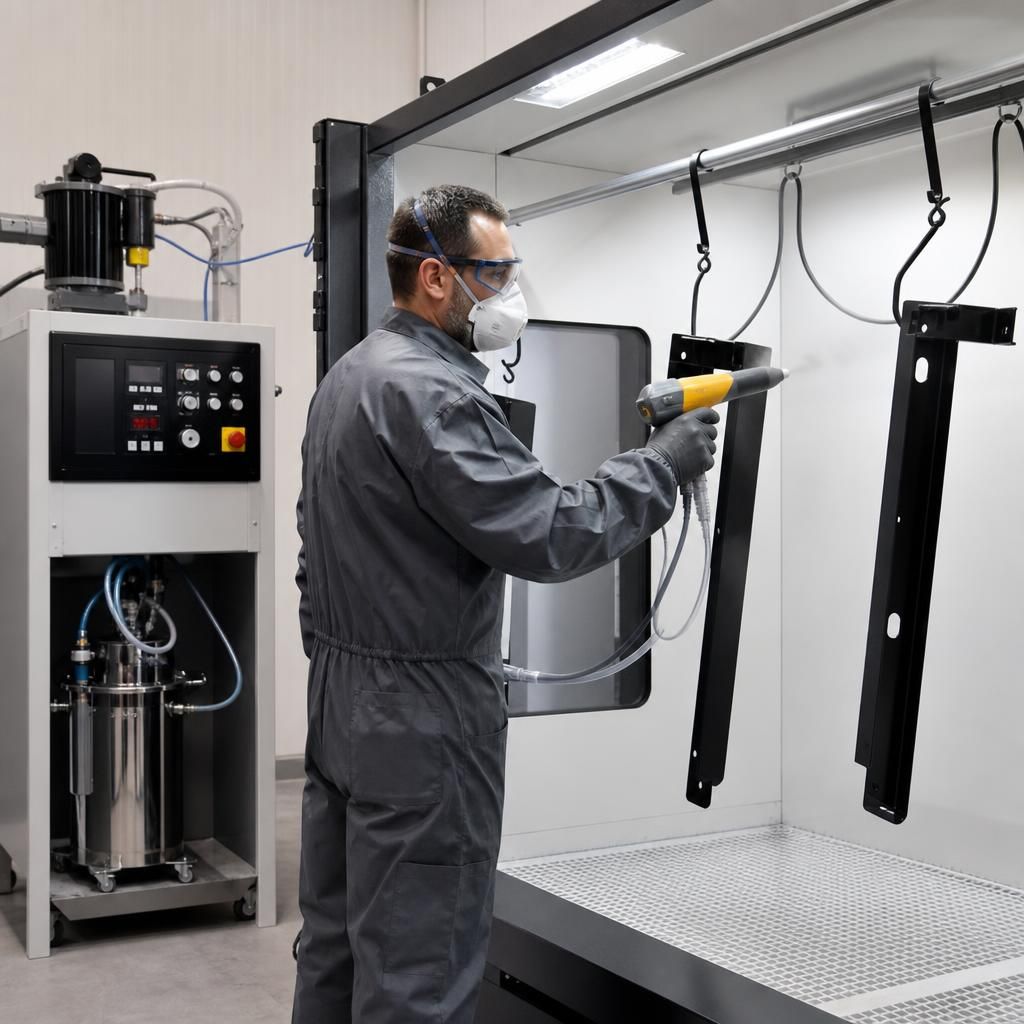 Automotive Parts Coated with Mini Powder Coating Machine