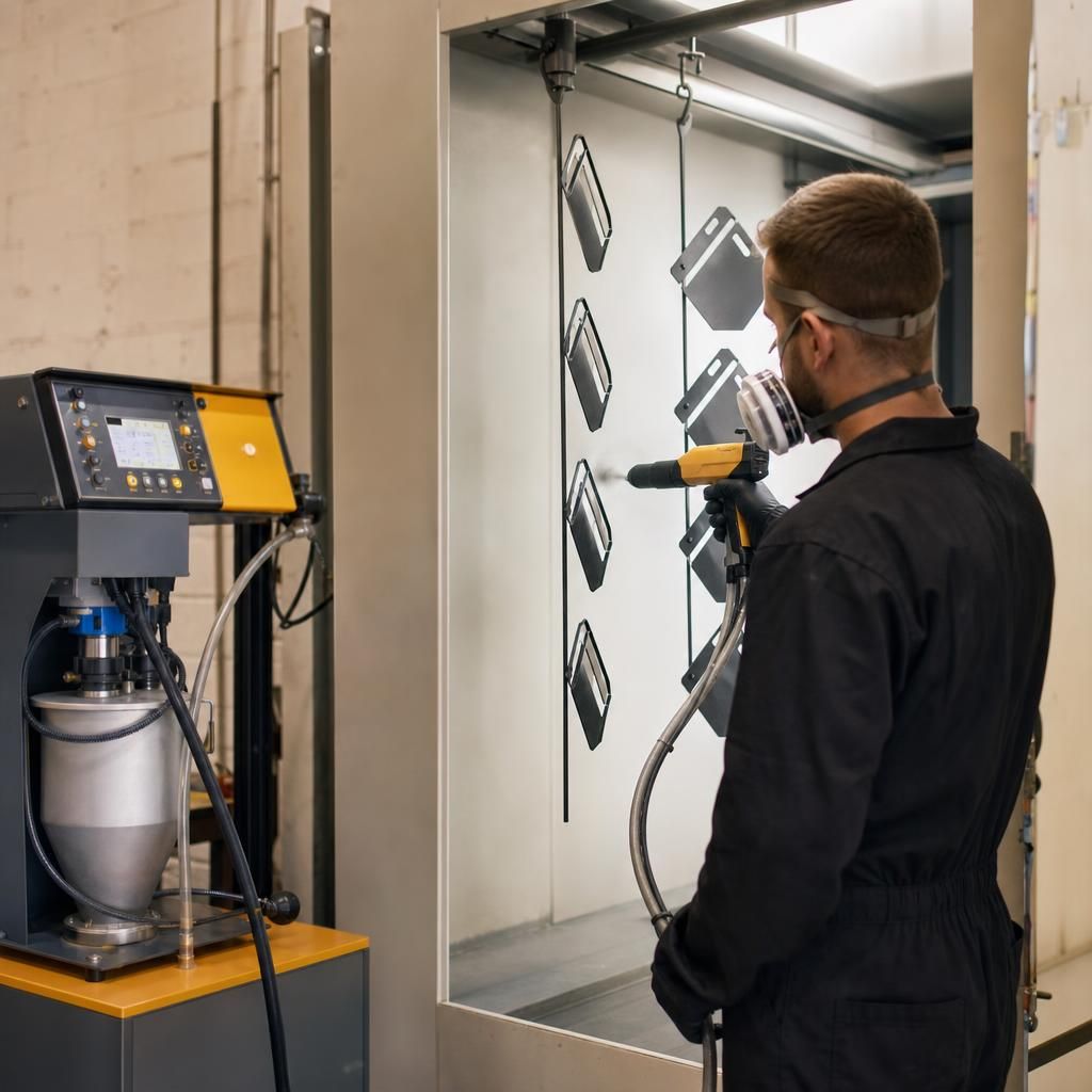 Ergonomic Controls on a Powder Coating Machine