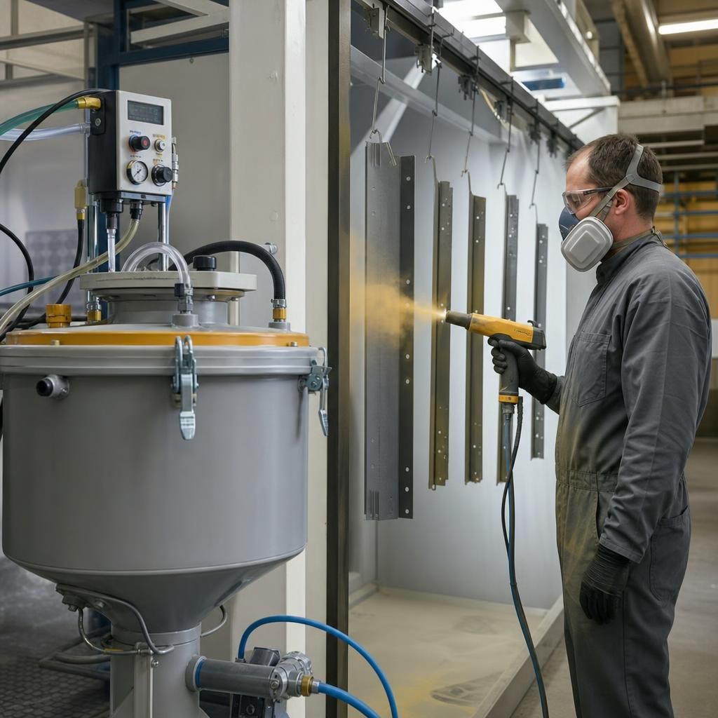 Fluidizing Hopper in Use