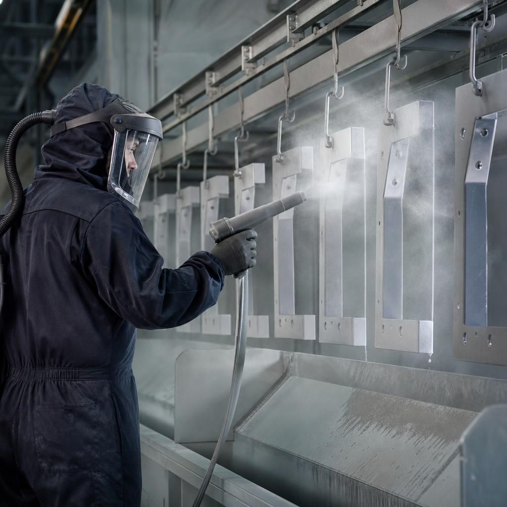 Degreasing metal surfaces for powder coating