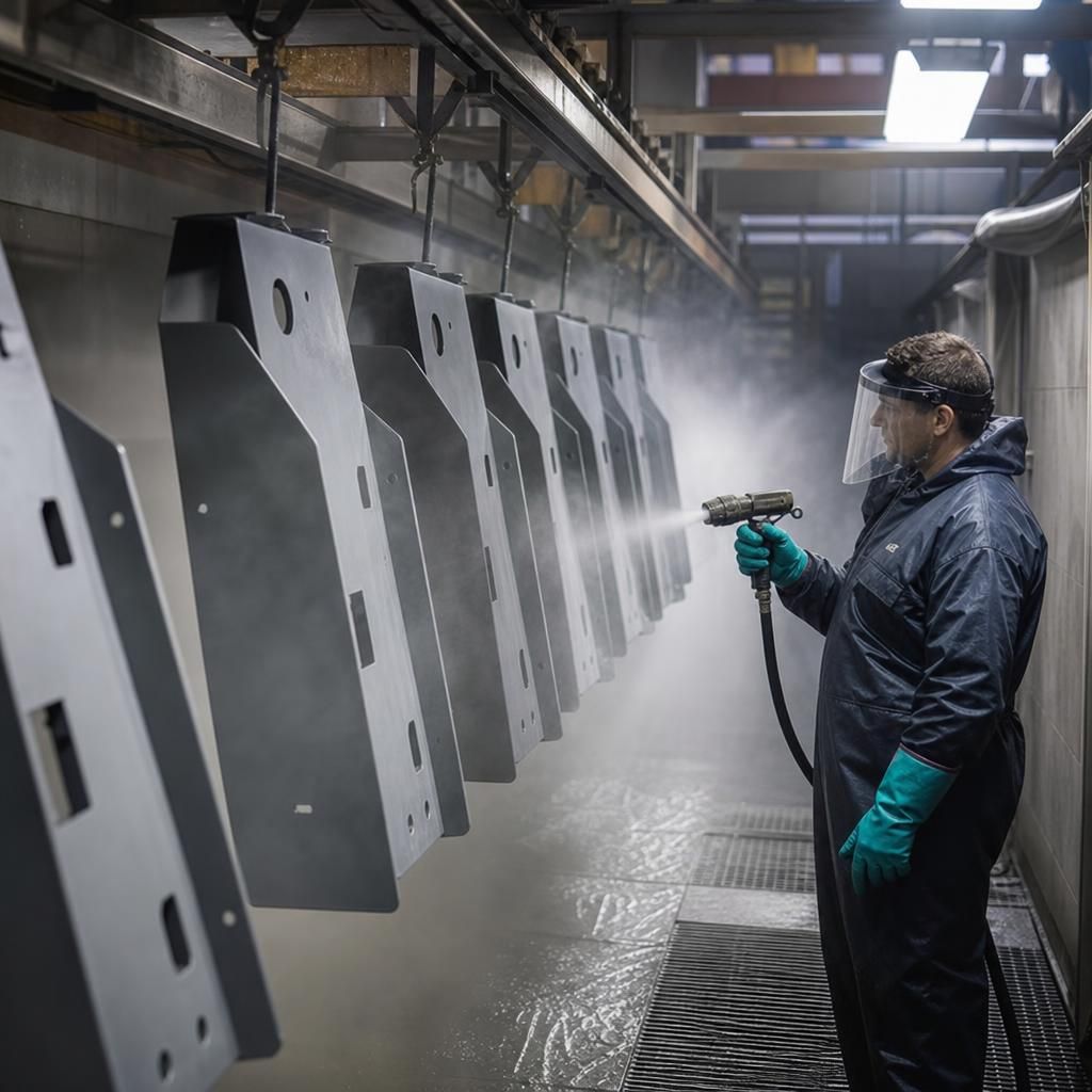 Powder Coating Pretreatment workstation at Powder-coatings.co.uk