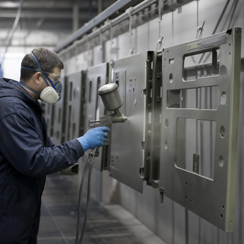 Visual inspection of metal surfaces by a technician