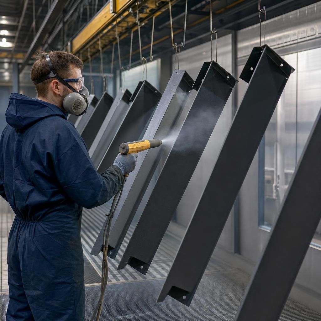 Steel undergoing phosphating treatment