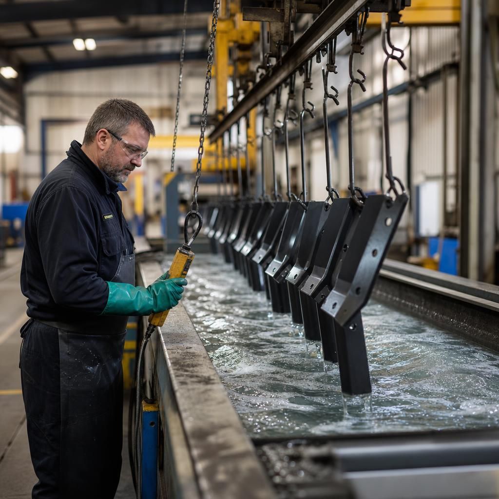 Chemical treatment application on a metal surface