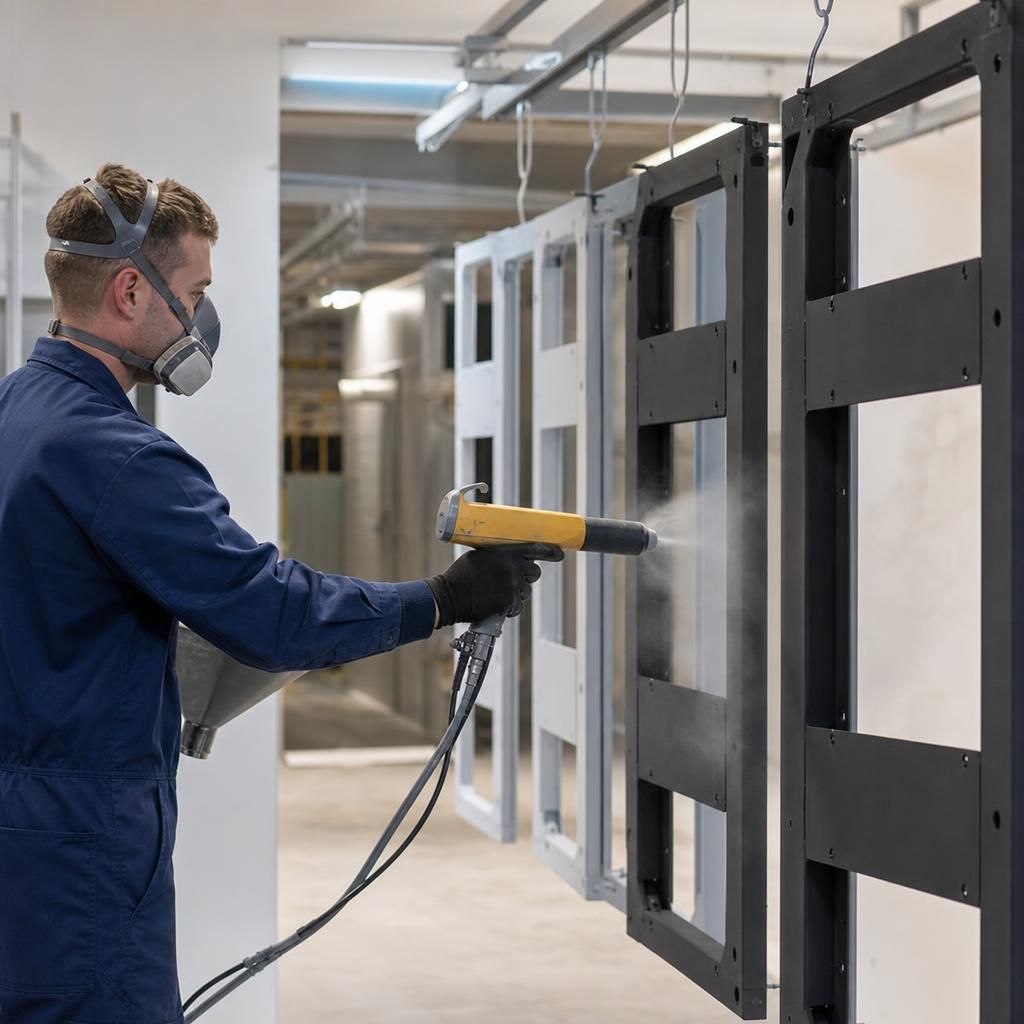 Controlled powder coating environment